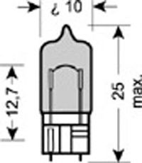 Lâmpada 12V 5W W2,1x9,5d