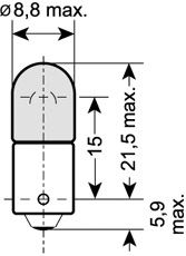 Lâmpada 12V 6W BA9s