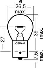 Lâmpada 24V 15W BA15s